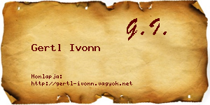 Gertl Ivonn névjegykártya